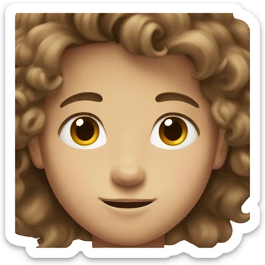 a boy with brown hair and a light complexion sticker