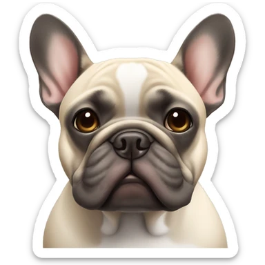 grey french bulldog alongside a dark brown French bulldog, best friends sticker