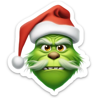 Grinch with Santa hat sticker
