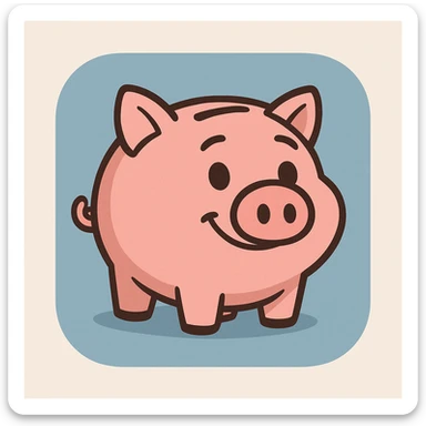 modern simple friendly piggy bank icon suitable for iOS app sticker