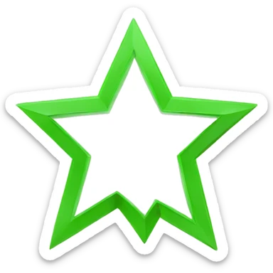 green review star Outline Sharp geometrical figure sticker