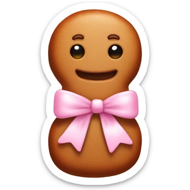 Gingerbread man with light pink bow sticker