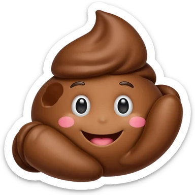 hand holding poop emoji sticker