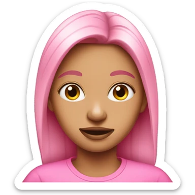 a ugly girl in all pink sticker