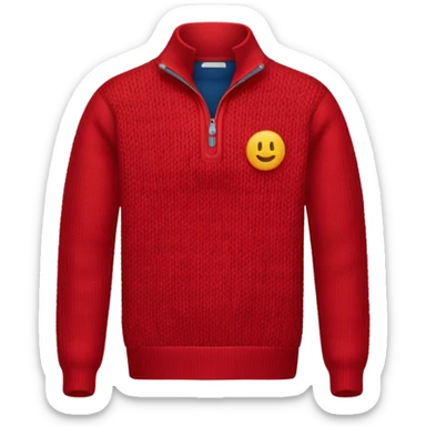 red knitted quarter zip with the knitting visible no emojis sticker
