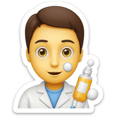 Can you create an emoji where it’s a basic yellow face emoji with wide crazy eyes and a small smile as well as blushed cheeks, and have it holding a pill near its mouth while a prescription bottle is next to it sticker