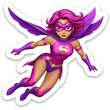 pink violet woman superhero flying sticker
