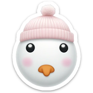 Cute white and light pink snowman sticker