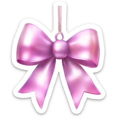 iridescent christmas ornament bow light pink sticker
