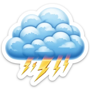 Hot blue cloud with large thick thunderbolt  sticker