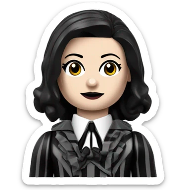 Lego Nevermore Academy. Tough Wednesday Addams. Black and gray Striped School uniform jacket sticker
