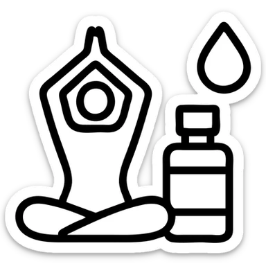 icon on the theme of yoga essentials oils classes.  sticker