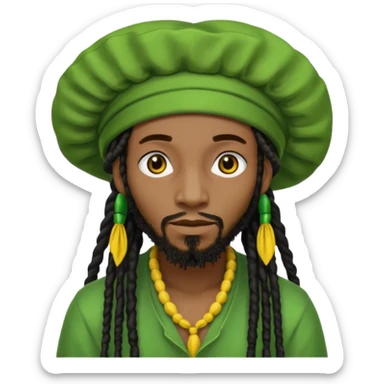 Jamaican dreads with a Jamaican bonnet no person just the hair sticker