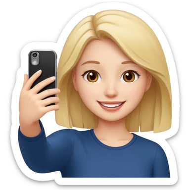 Girl taking selfie sticker