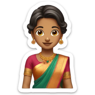 A small beautiful girl in half saree  sticker