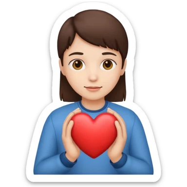 the photo is holding a heart emoji. sticker