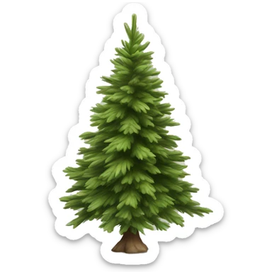 Realistic isolated off white fir christmas tree   sticker