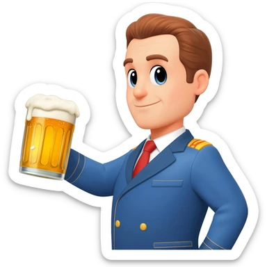 Macron qui boit une biere sticker