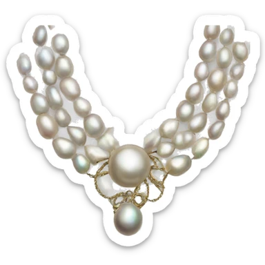 Iridescent vintage pearl necklace  sticker