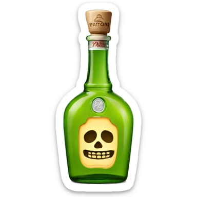 A bottle of Patron tequila sticker