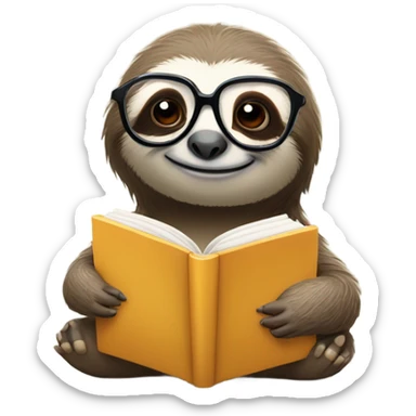 nerd sloth  sticker