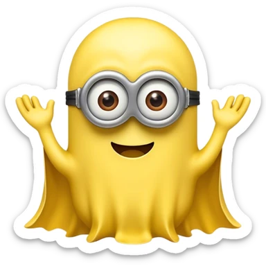 ghost emoji that looks a bit like minion sticker