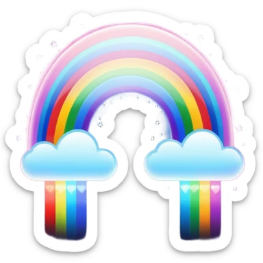a beautiful romantic rainbow sparkling light trail magical sticker