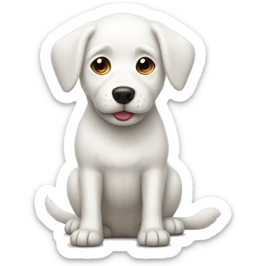 White dog sticker