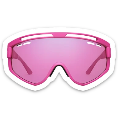 sporty pink shield visor sunglasses with thick frame featuring honeycomb pattern, structured robust design, substantial build, one-piece lens with anti-scratch coating sticker