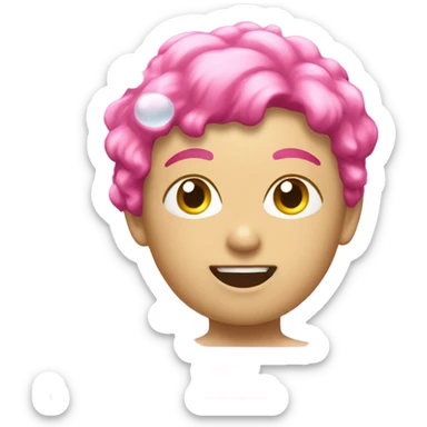 Pink glitter bathtub with bubbles  sticker