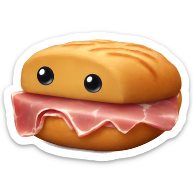 croqueta de jamón con cara  sticker
