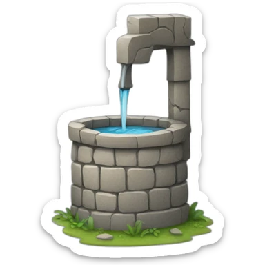 a water well made out of stone sticker