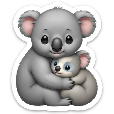 Cute koala bear with a baby koala  sticker