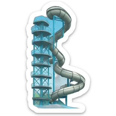 Water slide tower sticker