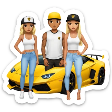 josh king jetset madrid with SnapBack and instagram model girlfriends in lambo sticker