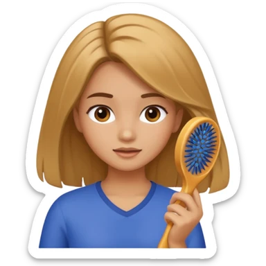 Chica peinándose el pelo sticker