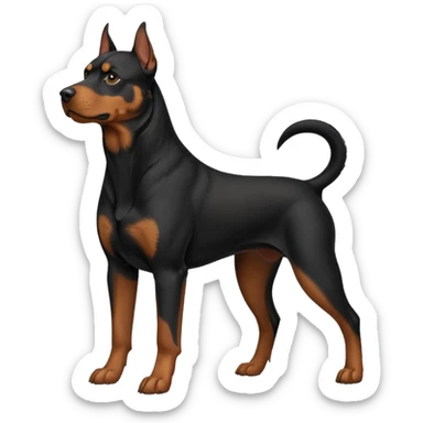 black and tan doberman rottweiler mix sticker