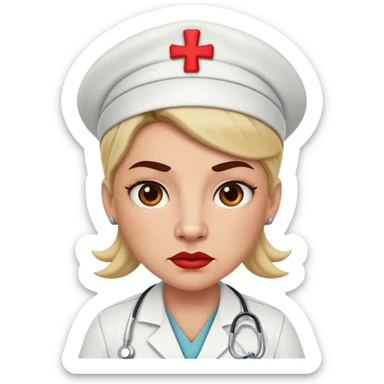 Bull dyke woman as a mean nurse  sticker