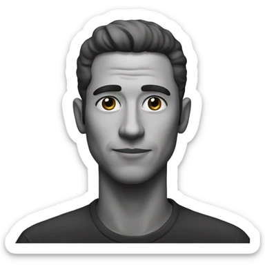 monochrome portrait of a man sticker