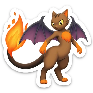 Noibat-Litten-Torracat-fusion-Fakemon-Pokémon-creature  sticker