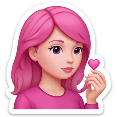 silueta de mujer rosa sticker