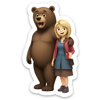 Bear and masha sticker
