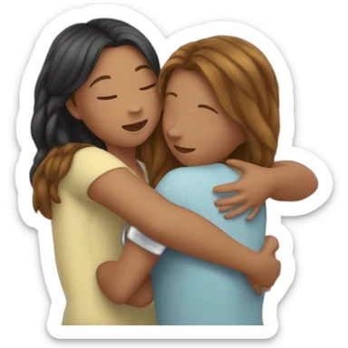 Girl hug her friends  sticker