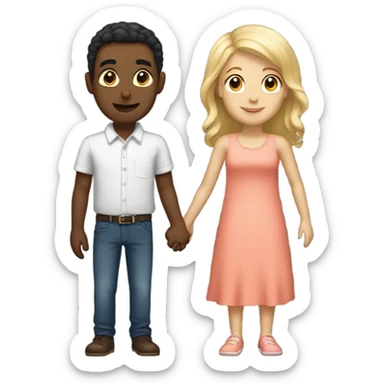 tall boy short girl couple sticker