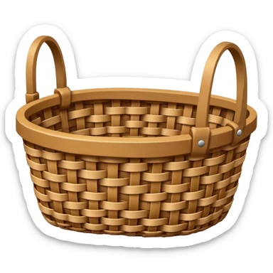 patterned empty wicker basket sticker