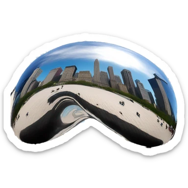 Chicago bean with city reflection sticker
