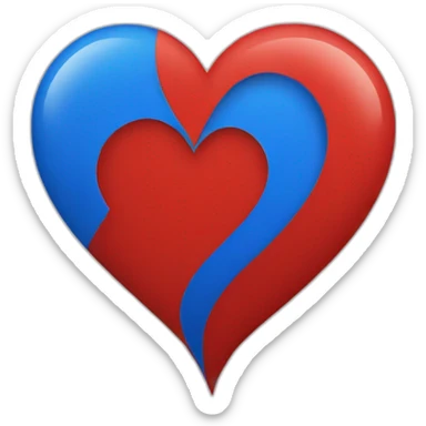 Coeur rouge et bleu sticker