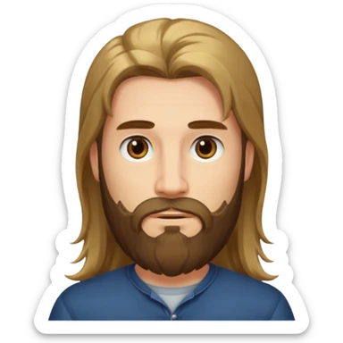 refree long hair and a beard but no moustache a sticker