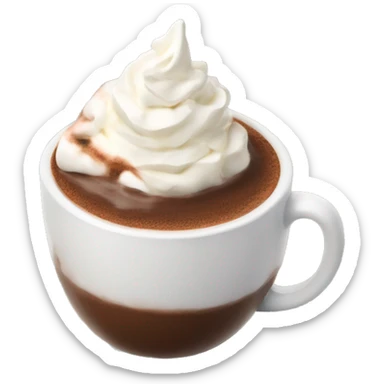 Hot chocolate with cream on top  sticker