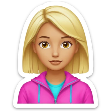 80s woman blonde hair sticker